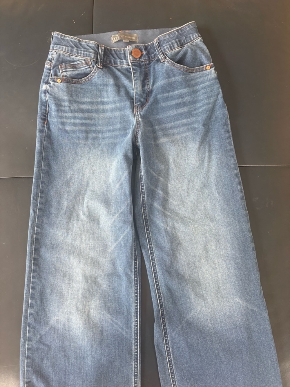 Wit & Wisdom Women's Straight-Leg Jeans in Medium Blue Wash